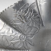 Vintage Aluminum Serving Tray & Plate Set, Hand Wrought Floral Design, Collectible Aluminumware, Gift for Vintage Lovers