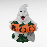 Vintage Ceramic Ghost Light, Halloween Decoration, Spooky Decor, Night Light, Gift for Halloween Lover