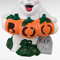 Vintage Ceramic Ghost Light, Halloween Decoration, Spooky Decor, Night Light, Gift for Halloween Lover