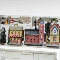Vintage Dickens Collectibles Porcelain Lighted Houses Set, Christmas Village Display, Holiday Decor, Christmas Decoration