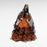 Vintage 1960s Spanish Flamenco Dancer Doll, Orange Dress, Black Lace, 11 Inches, Collectible Doll, Gift for Doll Collectors, Vintage Decor