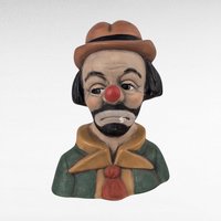 Vintage Ceramic Clown Bust Figurine, Collectible Clown Head, Circus Decor, Gift for Clown Lover, Kitsch Decor, Vintage Figurine
