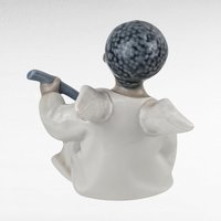 Vintage Lladro Black Legacy Angel Playing Lute Figurine, Cherub Music Angel, Collectible Lladro, Angel Decor, Gift for Music Lover