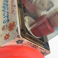 Vintage 1969 Fisher Price Happy Hoppers Push Toy - Classic Toddler Walking Toy - Collectible Mid Century Modern Toy