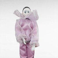 Vintage Pierrot Clown Doll in Pink | Porcelain Clown Doll | Collectible Doll | 16 Inches Tall