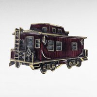 Vintage 1976 Chicago Caboose Belt Buckle | Brass and Enamel Buckle | Train Memorabilia | Gift for Train Enthusiast