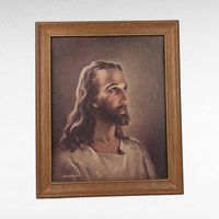 1941 Kriebel & Bates Head of Christ Lithograph (11.5"x9.5") | Vintage Religious Wall Art | Framed Lithograph | Christian Home Decor