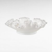 Vintage Fenton Violets in the Snow Milk Glass Dish | Ruffled Candy Dish | Trinket Dish | Collectible Glassware