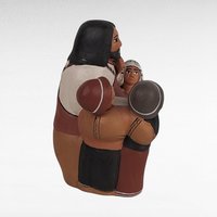 Peruvian Clay Art Jesus with Children Figurine | Religious Folk Art | Christian Decor | Handmade in Peru