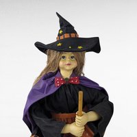 Vintage 13" Fabric Mache Scarecrow and Witch Figurines | Halloween Decor | Fall Decor | Collectible Figurines