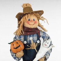 Vintage 13" Fabric Mache Scarecrow and Witch Figurines | Halloween Decor | Fall Decor | Collectible Figurines