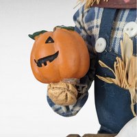 Vintage 13" Fabric Mache Scarecrow and Witch Figurines | Halloween Decor | Fall Decor | Collectible Figurines