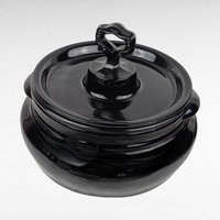Vintage L.E. Smith Mt. Pleasant Black Glass Bean Pot with Lid | Black Amethyst Glassware |  Collectible Kitchenware | Serving Dish