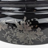 Vintage L.E. Smith Mt. Pleasant Black Glass Bean Pot with Lid | Black Amethyst Glassware |  Collectible Kitchenware | Serving Dish