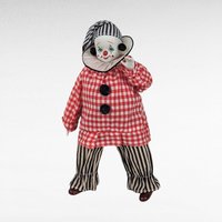 Vintage Clown Doll with Plaid and Stripes | Collectible Clown Doll | Whimsical Doll | Toy Collector | 9-inch Doll