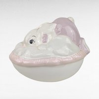 Vintage Hand Painted Easter Bunny Covered Bowl | Ceramic Easter Decor | Candy Dish | Trinket Dish | Spring Decor