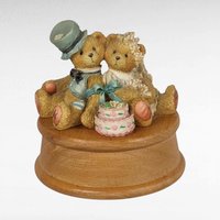 Vintage Cherished Teddies Figurines, 1992-1997, Collectible Bears, Wedding Music Box, Gift for Collector, Home Decor