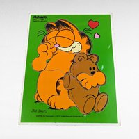 Vintage Children's Puzzle Lot, Garfield, Dopey, Wooden Jigsaw, 1970s-80s Toys, Collectible Puzzles, Gift for Kids, Nostalgic Decor