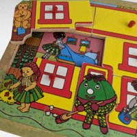 Vintage Children's Puzzle Lot, Garfield, Dopey, Wooden Jigsaw, 1970s-80s Toys, Collectible Puzzles, Gift for Kids, Nostalgic Decor