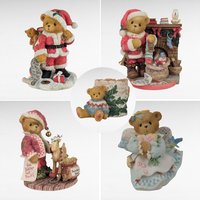 Vintage Cherished Teddies Figurines, Christmas Bears, Collectible Figurines, 1990s-2000s, Gift for Collector, Holiday Decor