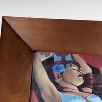 Vintage Bill Brauer "Scarlet Dancer" Tango Print, Framed Wall Art, Couple Dancing, Romantic Decor, Gift for Dance Lovers