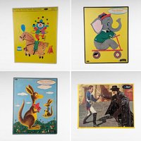 Vintage Preschool Tray Puzzles, 1960s Whitman Circus, Elephant, Kangaroo Puzzles, Jaymar Zorro Puzzle, Kids Room Decor, Nostalgic Toys