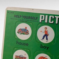 Vintage Whitman Help Yourself Picture Word Puzzles, 1961 No. 1 & 3, Educational Toys, Preschool Learning, Kids Room Decor