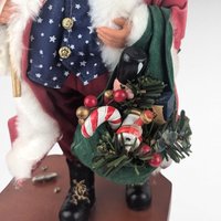 Vintage Kurt Adler Patriotic Santa Music Box, Americana Christmas Decor, Collectible Holiday Figurine, Gift for Collector