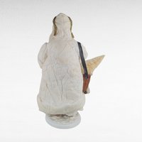 Vintage White Santa with Lambs Figure, 16.5" Cream Santa Claus Figurine, Holiday Decor, Christmas Gift, Mantel Display, Vintage Christmas