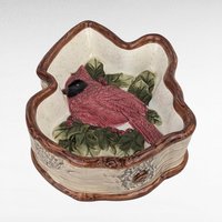 1999 St. Nicholas Square Cardinal Candy Dish, Ceramic Bird Dish, Vintage Holiday Decor, Gift for Bird Lover