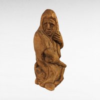 Hand Carved Wooden Figure,  Cloaked Person Sculpture,  Wood Art,  Folk Art,  Artisan Crafted,  Wooden Statue,  Home Decor,  Unique Gift