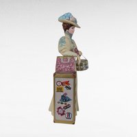 2002 Avon Presidents Club Mrs. Albee Award Figurine, Vintage Avon Collectible, Woman with Hat Box, Sales Achievement Award, Original Box