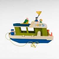 1970s Fisher-Price Happy Houseboat, Vintage Pull Toy, Boat Toy, Preschool Toy, Collectible Toy, Fisher-Price 985