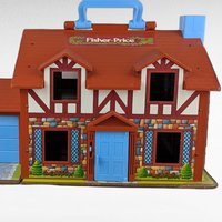 Vintage 1980s Fisher-Price Tudor House 952, Play Family House, Carry-Along House, Preschool Toy, Dollhouse, Collectible Toy