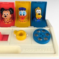 Vintage 1980 Disney Busy Poppin' Pals, Pop-Up Toy, Mickey Mouse, Donald Duck, Goofy, Preschool Toy, Collectible Toy