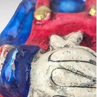 Vintage Paper Mache Clown Figurine, 12 Inch Clown, Handmade Clown, Collectible Clown, Circus Decor, Whimsical Decor