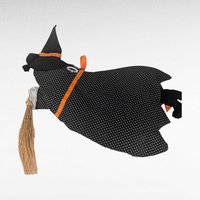 Vintage Halloween Decor Lot - Handmade Witch Wall Hanging, Ceramic Witch Tealight Holder, Black Cat Figurine, Witch Ornament with Snake