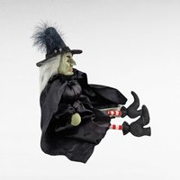 Vintage Halloween Witch Doll Pair - Rope Hair Witch, Judy Hunter Jester Witch - Spooky Decor, Collectible Dolls, Halloween Gift