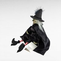 Vintage Halloween Witch Doll Pair - Rope Hair Witch, Judy Hunter Jester Witch - Spooky Decor, Collectible Dolls, Halloween Gift