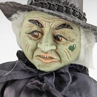 Vintage Halloween Witch Doll Pair - Rope Hair Witch, Judy Hunter Jester Witch - Spooky Decor, Collectible Dolls, Halloween Gift