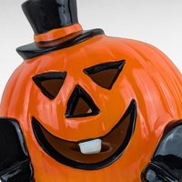 Vintage Halloween Jack O' Lantern Light, Ceramic Pumpkin, Light Up Decor, Retro Halloween, Collectible