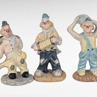 Set of 3 Vintage Ceramic Clown Figurines, Clown Collectibles, Whimsical Decor, Circus Clowns, Unique Gift