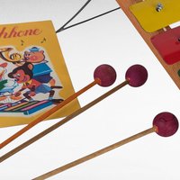Vintage Taiyo Melody Xylophone, 8.5" Long, 3 Drumsticks, Music Sheet, Collectible Toy, Musical Instrument, Gift for Child