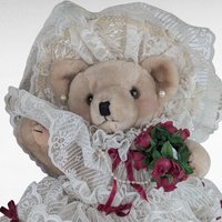 Vintage Plush Posable Bride & Groom Teddy Bears, Wedding Bears, Collectible Plush Toys, Vintage Wedding Decor, Gift for Couple