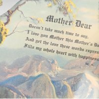 Vintage Mother's Day Wall Hanging | Silhouette Art | Bubble Glass | Poem | 8" x 6" | Retro Home Decor
