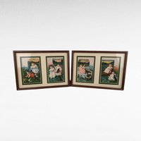 Pair of Vintage Framed Sasparilla Advertising Cards | Children & Dogs | Wall Decor | 10.5" x 8" | Set of 2