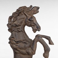 Vintage Cast Iron Rearing Horse Statue, 18.5" Tall, Equestrian Decor, Farmhouse Style, Metal Horse Sculpture, Gift for Horse Lovers