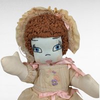 Vintage Handmade Doll, 17" Cloth Doll with Bonnet and Dress, Collectible Doll, Gift for Doll Collectors, Play Doll, Nursery Decor