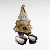 1990 Goebel 29 Inch Betty Jane Carter Gold Dust Musical Clown Doll | Porcelain | Plays "Swinging on a Star" | Vintage Collectible