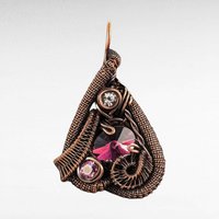 Purple Crystal Pendant | Wire Wrapped Copper Jewelry | Bold & Glamorous Fashion Accessory